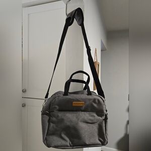 Insulated Lunch Bag with Shoulder Strap, Gray Bag, Multiple Pockets, Sfuwg